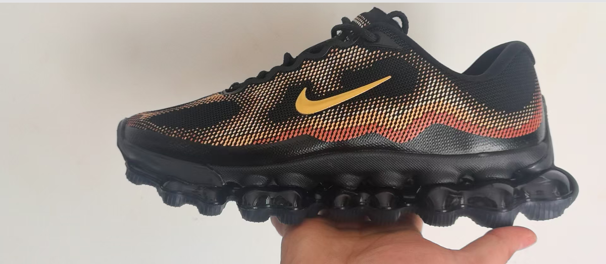 Nike Air Cushion Running Shoes, Black & Orange